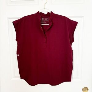 Figs Women's Top in Rich Burgundy